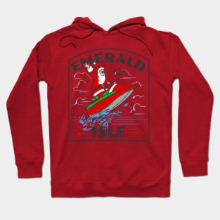 Emerald Isle, NC Christmas Vacationing Waterskiing Santa Hoodie